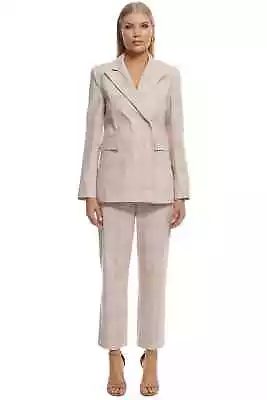 $263.20 • Buy Scanlan Theodore Check Jacket In Frappe Size AU 12