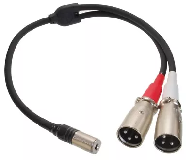 8in 3.5mm TRS Stereo Female To 2-XLR 3-Pin Male Pro Camcorder Microphone Adapter • $24.95