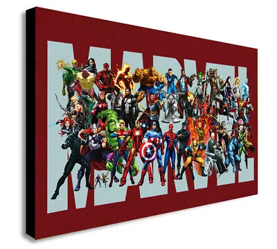 Superhero Logo - Canvas Wall Art Framed Print - Various Sizes • £28.99