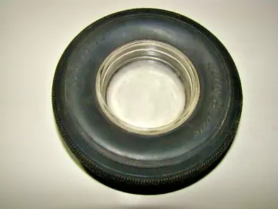 Vintage Firestone Super Sports Thick Rubber Tire Glass Ashtray Promotional • $16.99