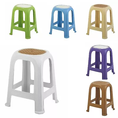 Large Tall Plastic Garden Stool Stackable Outdoor Indoor Chair Stool • £8.99