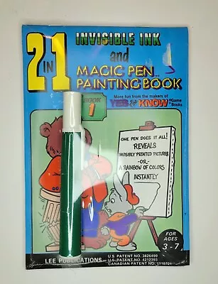 New Sealed 2 In 1 Invisible Ink And Magic Pen Painting Book 1 Lee Publications • $7.99