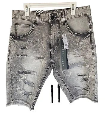 Smoke Rise Mens Distressed Jean Shorts Gray Size 29 • $25