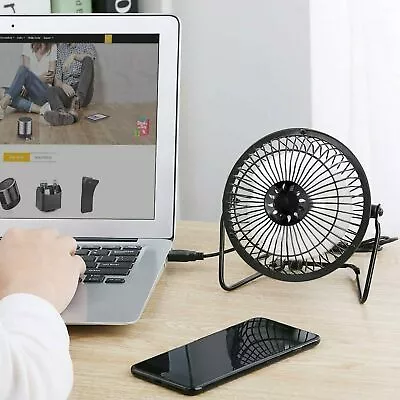 6  Mini USB Desk Fan Small Quiet Personal Cooler USB Powered Portable Table Fan • £6.99