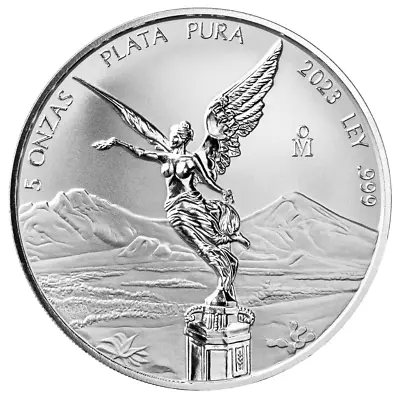 BRAND NEW! *2023 Mexico 5 Oz .999 Silver  Reverse Proof  Libertad Round+Capsule • $360