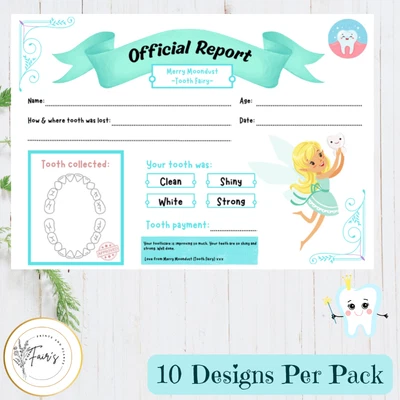 Tooth Fairy Receipt Losing A Tooth Kids Milestones Novelty Gift Idea Dental Care • £3.50