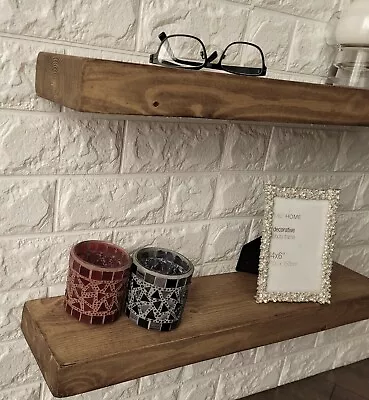 Rustic Shelf Floating Industrial Mantle Shelves Includes Brackets Handmade In UK • £22.99