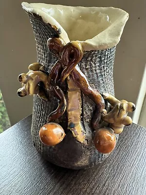 Vintage Majolica Tree Frog Vase/Holder. Unique Hand Made. • $20