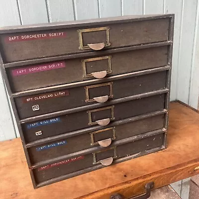 Vintage Letterpress Basic Type Cabinet Printing Metal Type • £45