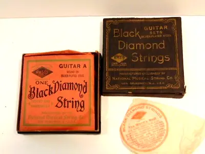 Vintage National Musical String Co Black Diamon Guitar Strings Box ( 3 Remain) • $13.99