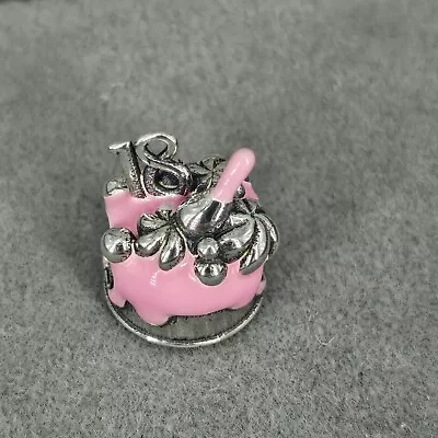 925 Sterling Silver Charm 18th Birthday Cake Pink Enamel Jahn Jewellery • £14