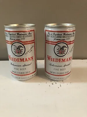 Two Vintage Wiedemann Aluminum 12 Oz Pull Tab Beer Cans Tabs Intact Nice Rare • $6.99