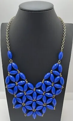 ILY Couture Blue Flower? Silver Tone Bib Statement Necklace 25  Fashion Jewelry • $7.99