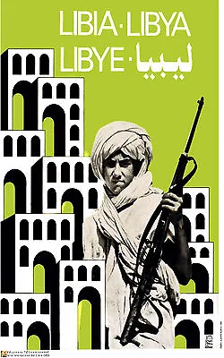 Political OSPAAAL Poster.LIBIA.Libya Libye Soldier.Gaddafi Cold War History.me2 • $15.99