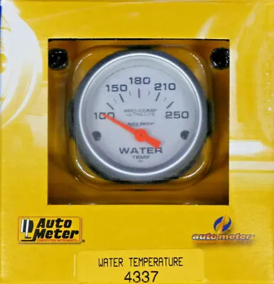 Auto Meter 4337 Ultra Lite Electric Water Temperature Gauge Temp 100 - 250 Deg • $81.99