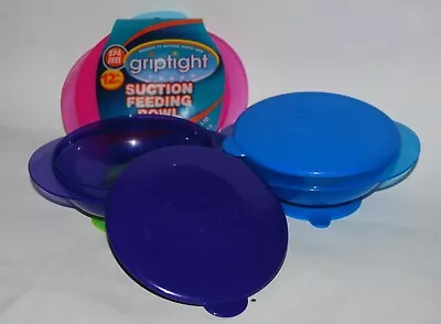 Griptight Baby Suction Base Feeding Bowl Blue Pink Purple 12 Months+ • £4.25