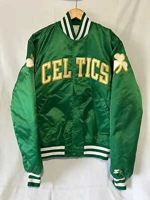 VINTAGE Starter Licensed NBA Boston Celtics Green Satin Jacket - Size L • $210