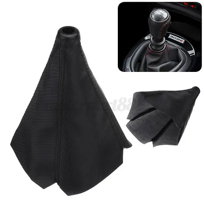 Universal Carbon Fiber Car Shift Boot Cover Gaiter Gear Manual Shifter Black • $16.38