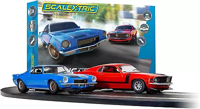 American Street Duel 1970'S Camaro Vs. Mustang 1:32 Slot Car Race Track Set C142 • $224.99