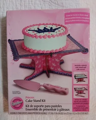 £9.78 • Buy Wilton Princess Cake Stand Kit With Server 15x11x6 Pink And Purple NEW