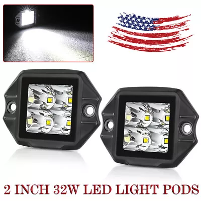 3inch LED Flush Mount Cube Pods Work Light Bars Spot Driving Fog Backup Reverse • $33.99