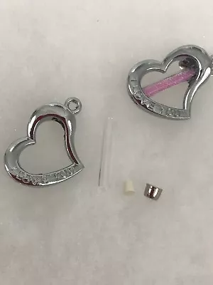 New! Heart Fillable Tube Bottle Vial Pendant Locket Charm - Usa Seller • $10.50