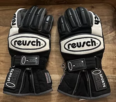 REUSCH R-30 Ski Gloves Mens Size M/M Aspen Glove Black Thinsulate Leather Zip • $10.50