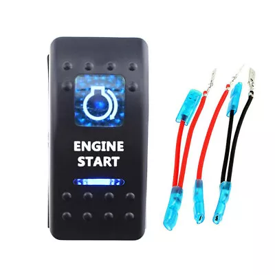 Blue LED Engine Start Momentary Toggle Rocker Switch 5Pin DPDT Car Marine Boat • $7.96