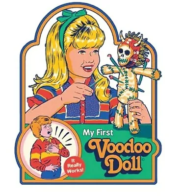 MY FIRST VOODOO DOLL Patch Funny Iron On Heat Xfer Graphic Applique 8.3  X 10.2  • $13.29