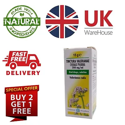 Natural Sleep Aid Valerian Tincture Drops For Stress Anxiety Depression Insomnia • £26.96