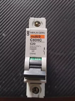 Merlin Gerin Multi-9 Single Pole C-type Circuit Breaker 20 Amp-c20 • £8