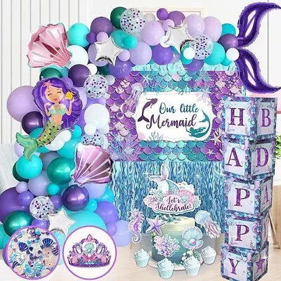 RainMeadow Little Mermaid Birthday Decorations Kit All-in-1 Girl's Party Decor • $37.99