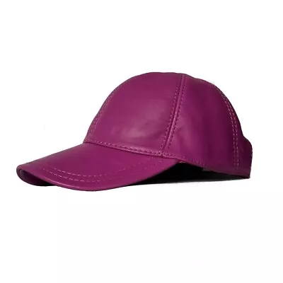 New 100% Real Genuine Lambskin Leather Baseball Cap Hat Sports Visor • $24.99