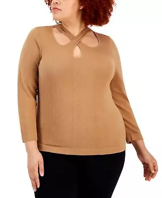 Anne Klein Womens Plus Size Cross-Over-Neckline Sweater 10839475 0X 1X 3X • $36.75