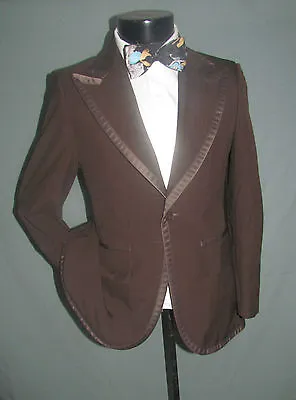 Superb Vintage After Six One Buttons Men Brown Tuxedo Jacket 36 Short Slim • $70