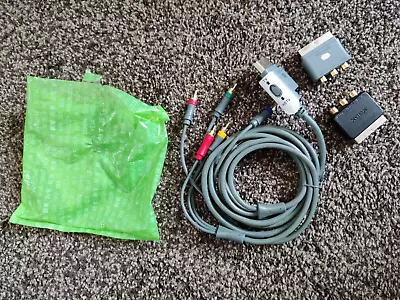 Genuine Microsoft Xbox 360 Scart/RGB Lead With Connector Adaptors • £12