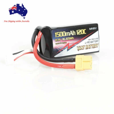 $44.99 • Buy 3s 11.1v 1500mAh 120C Lipo Li-Po Battery W/ XT60 Plug For RC FPV Drone Heli Car
