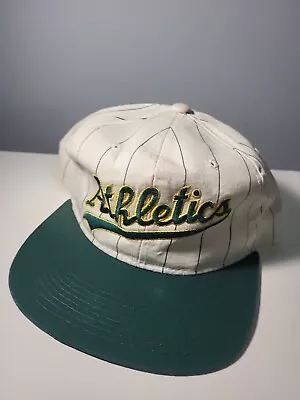 Vintage Oakland A’s Starter Strapback Stripe Baseball Cap Hat Athletics 1990s  • $89.97