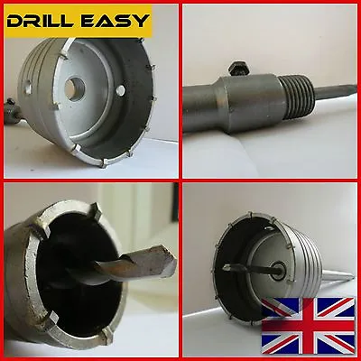 30-120mm Carbide Wall Hammer Drill Bit Hole Cutter Saw SDS Shaft Shank 3 Sizes • £23.47
