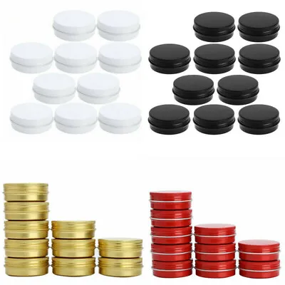 5ml-50ml Empty Aluminium Cosmetic Pot Jar Tin Container Box Screw Lid Craft Lot • $1.65