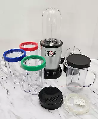 Magic Bullet Blender MB1001 Silver With Accessories- Works Great 18 Pieces • $29.52