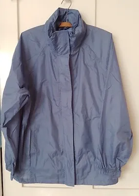 Ladies Blue Jack In A Pack Fitted Waterproof Lightweight Jacket Size L With Bag • £7
