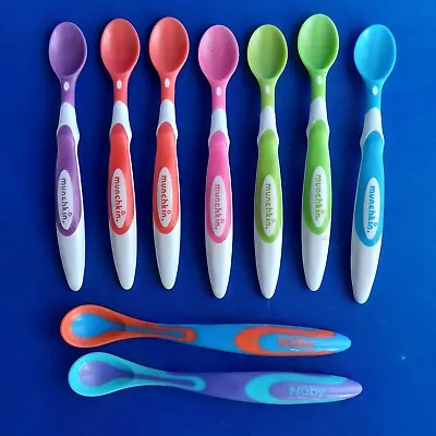 7 Munchkin Soft Tip Infant Spoons  2 Nuby Infant Spoons • $8.99