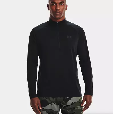 Under Armour Men's UA Tech 2.0 1/2 Zip Long Sleeve Shirt Black Large 1328495 NWT • $24.95