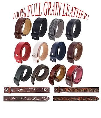 Gelante FULL GRAIN Genuine Leather Belt Strap Without Buckle UNISEX BELT • $16.95