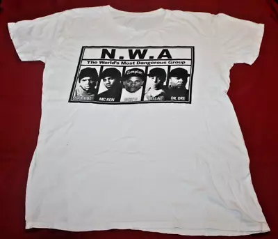 N.W.A. The Worlds Most Dangerous Group Tee  Size Med No Tag White Rap Hip Hop • $12