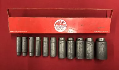 MAC Tools VDP 1/2  Drive - 11 Piece Deep Impact Socket Lot - 6 Point W / Holder • $60