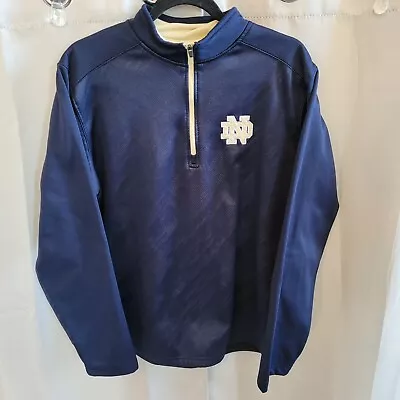 Notre Dame Mens Pullover Medium Blue Embroidered Fighting Irish Sweater 159904 • $23.39