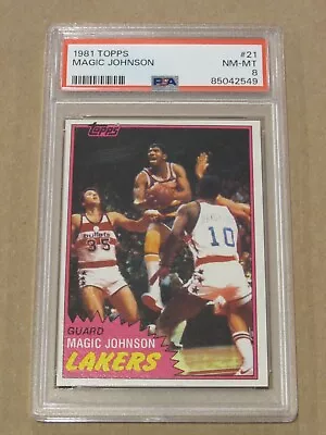 1981 Topps Magic Johnson #21 Psa 8 Nm-mt • $94.95