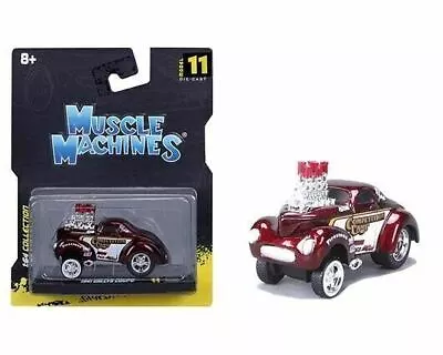 Maisto Muscle Machines 1941 Willys Coupe Gasser (Burgundy) 1:64 Scale • $1.99